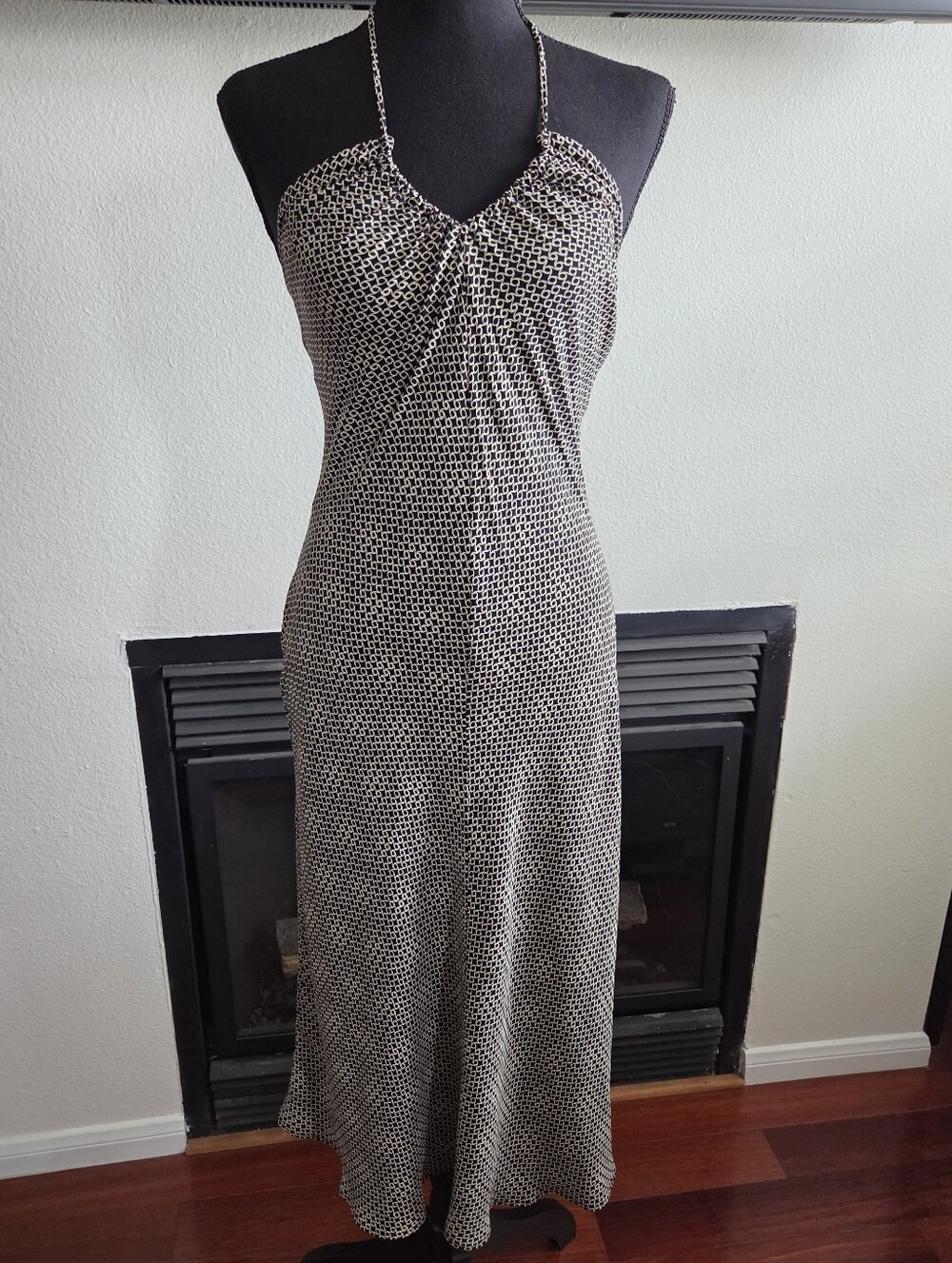 Tessuto Black & Tan Halter Dress, NWOT